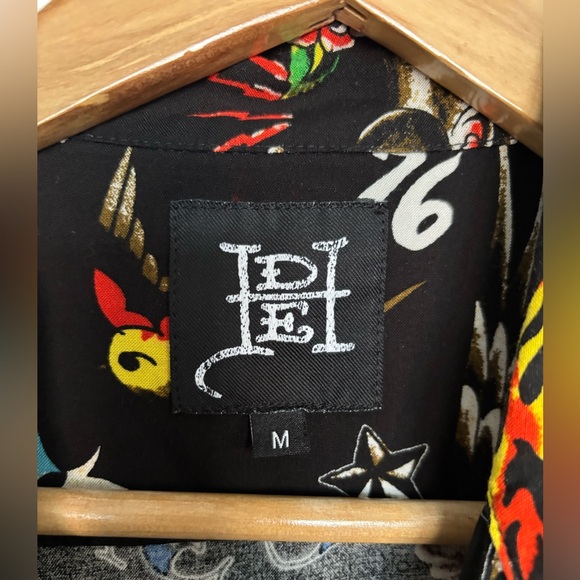 ED HARDY Bold Graphic Tattoo Men’s Short Sleeve Shirt,Skull,Rose,Tiger, Iconic,M - Picture 4 of 16